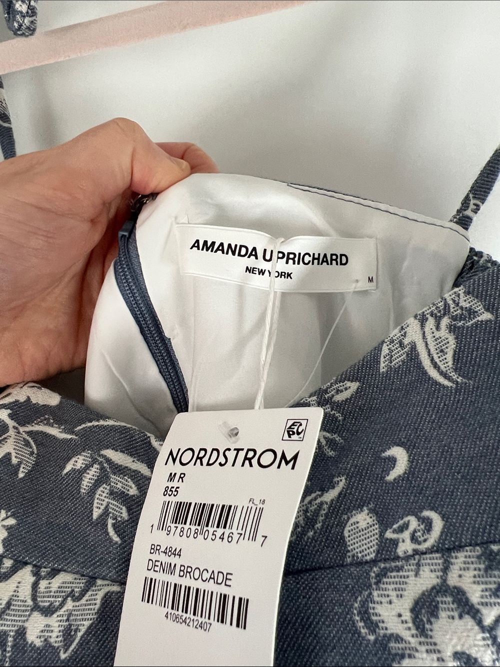 Amanda Uprichard Navy and White Floral Mini Dress - Picture 4 of 13